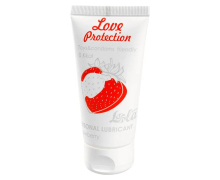 Лубрикант на водной основе с ароматом клубники Love Protection Strawberry