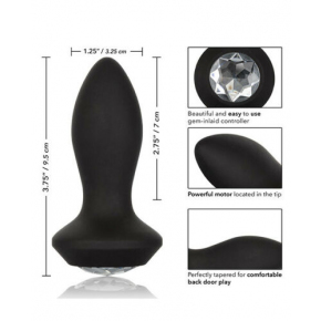 Анальная вибропробка с кристаллом Power Gem Vibrating Petite Crystal Probe, черная