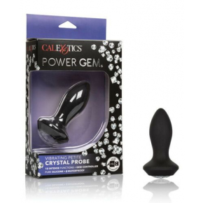 Анальная вибропробка с кристаллом Power Gem Vibrating Petite Crystal Probe, черная
