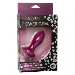 Анальная вибропробка с кристаллом Power Gem Vibrating Petite Crystal Probe, фиолетовая