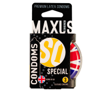 Презервативы с точками и рёбрами в пластиковом кейсе Maxus Special, 3 шт.