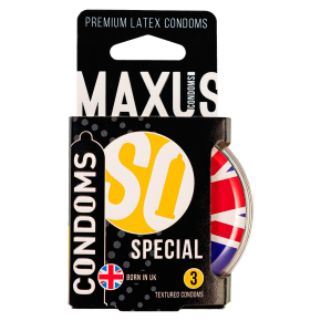 Презервативы с точками и рёбрами в пластиковом кейсе Maxus Special, 3 шт.