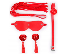 Пикантный набор БДСМ из 4 предметов в красном цвете