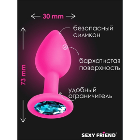 Конусовидная анальная пробка с кристаллом