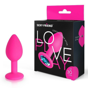 Конусовидная анальная пробка с кристаллом