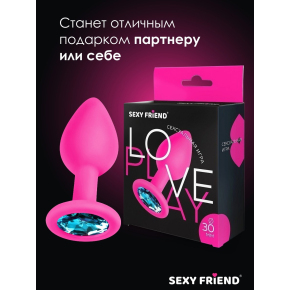 Конусовидная анальная пробка с кристаллом