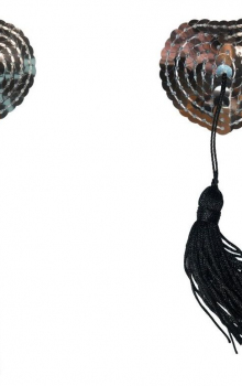 Пэстисы-сердечки с кисточками Burlesque Gipsy, серебристые