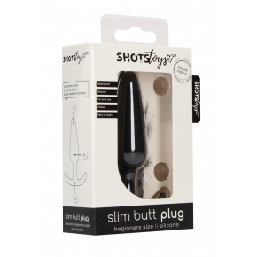 Анальная пробка для ношения Shots Toys Slim Butt Plug, черная
