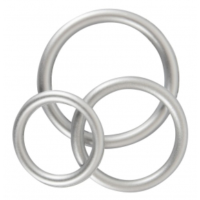 Набор из 3 эрекционных колец под металл You2Toys Metallic Silicone Cock Ring Set