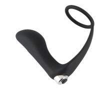 Эрекционное кольцо с анальной вибропробкой Black Velvets Vibrating Ring & Plug