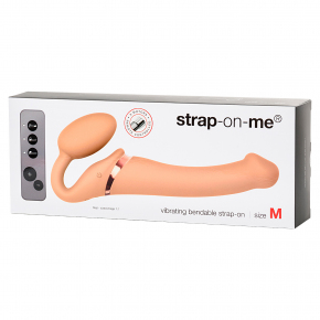 Безремневой вибрострапон Strap-on-me Silicone Bendable Strap-On M, телесный