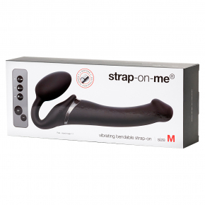 Безремневой вибрострапон Strap-on-me Silicone Bendable Strap-On M, черный