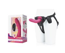 Перезаряжаемый вибрострапон на пульте ДУ Pegasus 6" Curved Ripple Peg, розовый