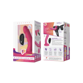 Перезаряжаемый вибрострапон на пульте ДУ Pegasus 6" Curved Ripple Peg, розовый