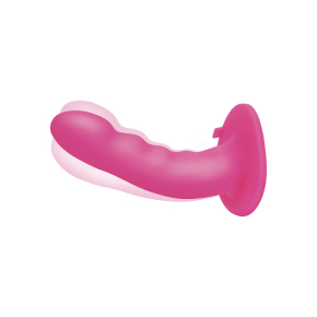 Перезаряжаемый вибрострапон на пульте ДУ Pegasus 6" Curved Ripple Peg, розовый