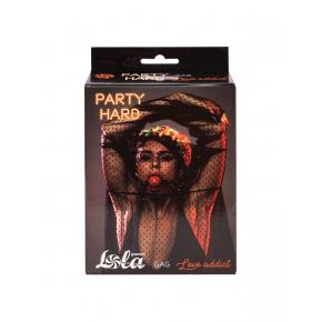 Кляп-шар на черных ремнях Party Hard Love Addict