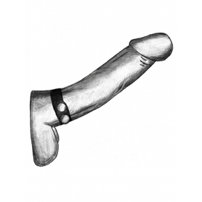 Узкий ремень-утяжка на пенис с кнопками