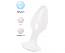 Белая акриловая анальная втулка, светится в темноте, 9.5&times;3.4 см