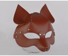 Кожаная маска «Лиса», коричневая