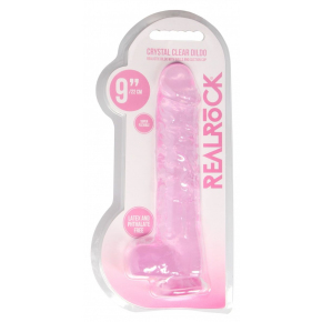 Фаллоимитатор RealRock 9" Crystal Clear, розовый