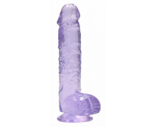 Фаллоимитатор RealRock 9" Crystal Clear, фиолетовый