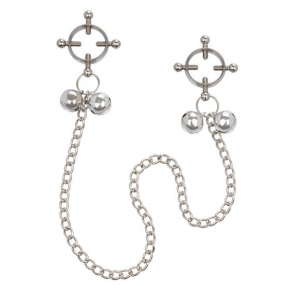Зажимы для сосков на цепочке Nipple Grips 4-Point Nipple Press with Bells