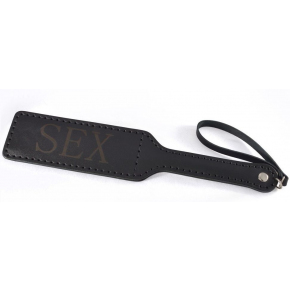 Черная гладкая шлепалка SEX, 35 см