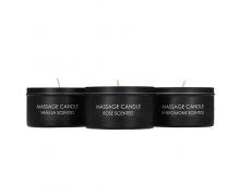 Набор из 3 массажных свечей Shots Media Massage Candle Set - Pheromone, Vanilla & Rose Scented
