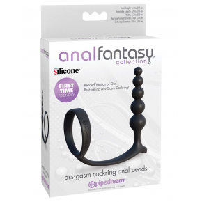 Анальная цепочка с эрекционным кольцом Anal Fantasy Collection Ass-gasm Cockring Anal Beads