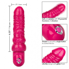 Вибратор с блестками Naughty Bits Lady Boner Bendable Personal Vibrator