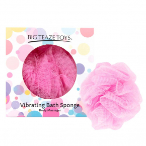 Губка для ванны с вибропулей Vibrating Bath Sponge, розовая