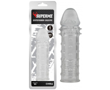 Реалистичная насадка на пенис SuperMe Extra Texture Sleeve, прозрачная