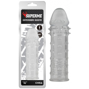Реалистичная насадка на пенис SuperMe Extra Texture Sleeve, прозрачная