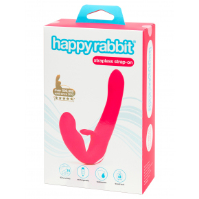 Безремневой вибрострапон Happy Rabbit Rechargeable Vibrating Strapless Strap-On