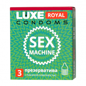 Ребристые презервативы Luxe Royal Sex Machine, 3 шт.