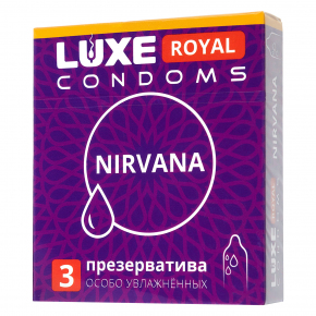 Презервативы с увеличенным количеством смазки Luxe Royal Nirvana, 3 шт.