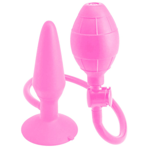 Розовая анальная пробка с расширением Inflatable Butt Plug Medium, розовая