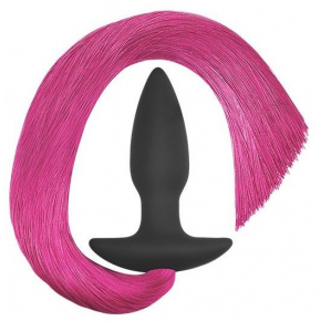 Анальная пробка с хвостом Silicone Anal Plug with Pony Tail, розовый хвост