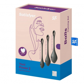 Набор из 3 вагинальных шариков Satisfyer Yoni Power 2, черные