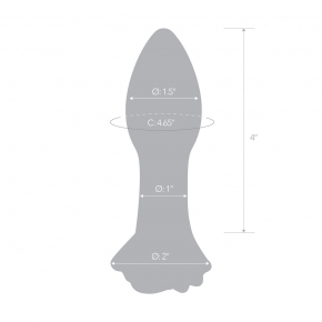 Нежно-розовый анальный плаг из стекла, 13×3.8 см