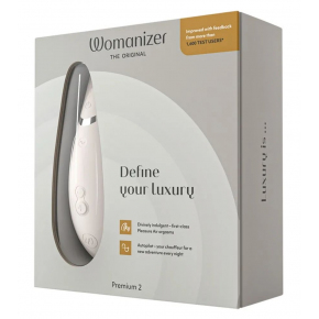 Бесконтактный стимулятор клитора Womanizer Premium 2, светло-серый