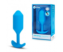 Вибропробка для ношения b-Vibe Vibrating Snug Plug 3, голубая