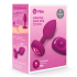 Вибропробка с кристаллом на пульте ДУ b-Vibe Vibrating Jewel Plug S/M, фуксия