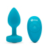 Вибропробка с кристаллом на пульте ДУ b-Vibe Vibrating Jewel Plug S/M, бирюзовая