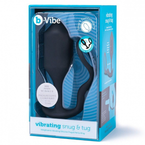 Анальная вибропробка с эрекционным кольцом b-Vibe Vibrating Snug & Tug, XL