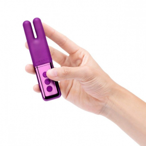 Двухмоторный вибростимулятор клитора Le Wand Deux, фиолетовый