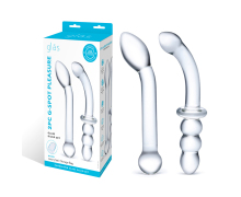 Набор из 2 стеклянных изогнутых фаллоимитаторов Handblown Glass Dildo Set