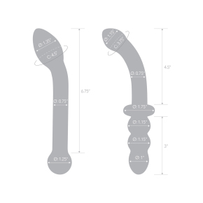 Набор из 2 стеклянных изогнутых фаллоимитаторов Handblown Glass Dildo Set