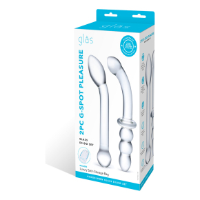 Набор из 2 стеклянных изогнутых фаллоимитаторов Handblown Glass Dildo Set