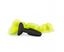 Анальная пробка с хвостом Fetish Collection Butt Plug With Tail, желтый хвостик